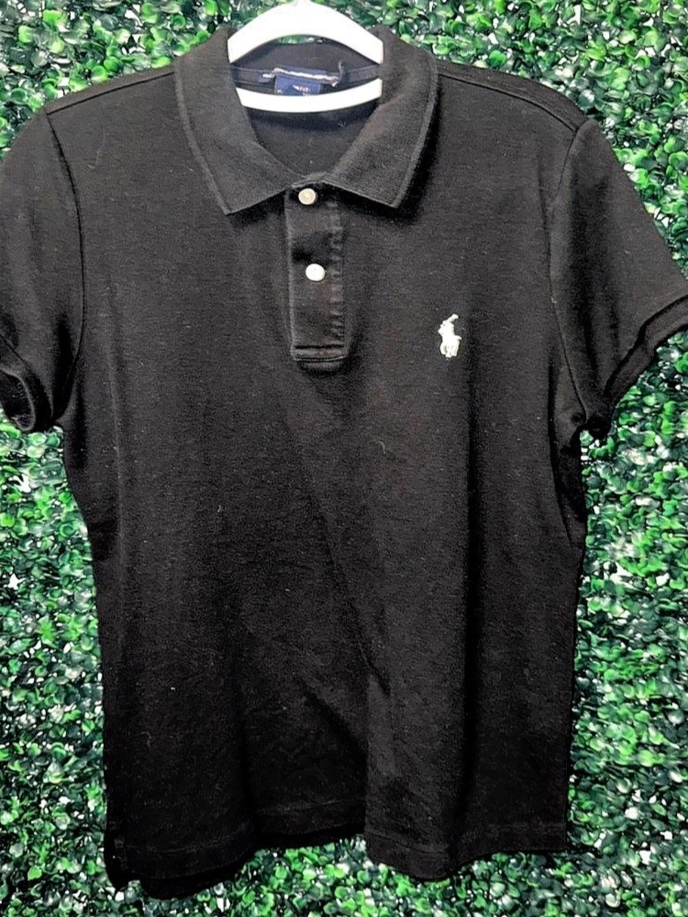 Ralph Lauren Slim Fit Woman’s Black Cotton Polo Size Large